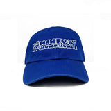 MONEY B & YOUNG HUMP BLUE TEXT LOGO ADJUSTABLE DAD HAT
