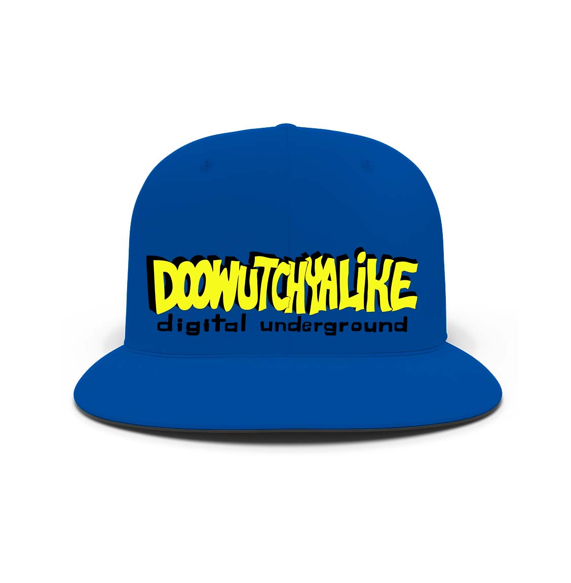 Royal/Yellow/Black Doowutchyalike Adjustable Snapback Wool Blend Hat